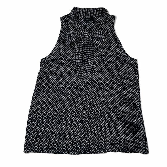 Theory x Neiman Marcus Silk Scarf Halter Top Navy Box Tile Print size Large - Picture 8 of 13